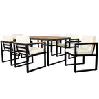 Modern 7 Pieces Outdoor Dining Set with Removable Cushions, Patio Dining Table and Chair Set for Patio, Backyard 7 Pack