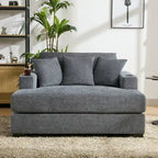 Chaise longue oversize in ciniglia, divano letto a poltrona 39,7/43,5/55 con cuscini, stazione di ricarica e portabicchieri