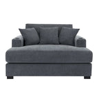 Chaise longue oversize in ciniglia, divano letto a poltrona 39,7/43,5/55 con cuscini, stazione di ricarica e portabicchieri