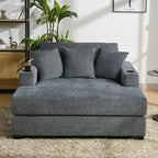 Chaise longue oversize in ciniglia, divano letto a poltrona 39,7/43,5/55 con cuscini, stazione di ricarica e portabicchieri