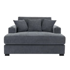Chaise longue oversize in ciniglia, divano letto a poltrona 39,7/43,5/55 con cuscini, stazione di ricarica e portabicchieri