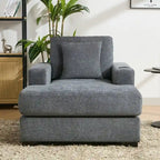 Chaise longue oversize in ciniglia, divano letto a poltrona 39,7/43,5/55 con cuscini, stazione di ricarica e portabicchieri