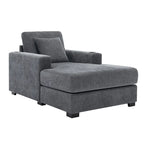 Chaise longue oversize in ciniglia, divano letto a poltrona 39,7/43,5/55 con cuscini, stazione di ricarica e portabicchieri