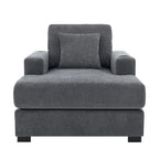 Chaise longue oversize in ciniglia, divano letto a poltrona 39,7/43,5/55 con cuscini, stazione di ricarica e portabicchieri