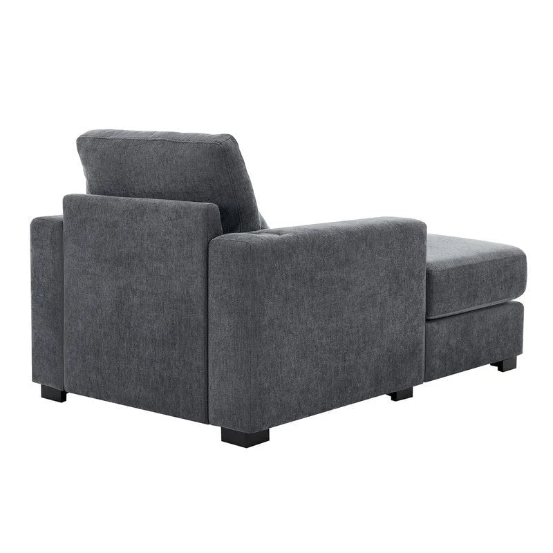 Chaise longue oversize in ciniglia, divano letto a poltrona 39,7/43,5/55 con cuscini, stazione di ricarica e portabicchieri