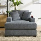Chaise longue oversize in ciniglia, divano letto a poltrona 39,7/43,5/55 con cuscini, stazione di ricarica e portabicchieri