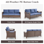 Pocassy Outdoor Patio Sofa Chair Ottoman Table Furniture Set