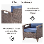 Pocassy Outdoor Patio Sofa Chair Ottoman Table Furniture Set