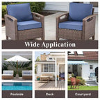 Pocassy Outdoor Patio Sofa Chair Ottoman Table Furniture Set