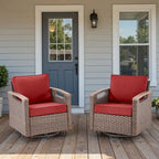 Pocassy Outdoor Patio Sofa Chair Ottoman Table Furniture Set
