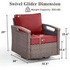 Pocassy Outdoor Patio Sofa Chair Ottoman Table Furniture Set