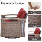 Pocassy Outdoor Patio Sofa Chair Ottoman Table Furniture Set