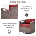 Pocassy Outdoor Patio Sofa Chair Ottoman Table Furniture Set