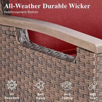 Pocassy Outdoor Patio Sofa Chair Ottoman Table Furniture Set