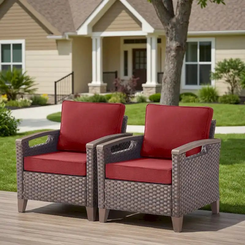 Pocassy Outdoor Patio Sofa Chair Ottoman Table Furniture Set
