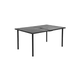 7-Piece Outdoor Patio Steel Dining Set with 59 Rectangular Table, 2 Swivel Rocker & 4 Armchairs, and Rattan Backrest