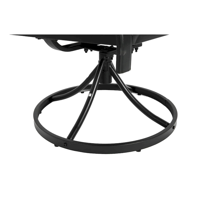7-Piece Outdoor Patio Steel Dining Set with 59 Rectangular Table, 2 Swivel Rocker & 4 Armchairs, and Rattan Backrest
