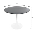 Bristol 5-Piece Dining Set 35 Round Table and 4 Plastic Chairs with Gold Base