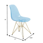 Bristol 5-Piece Dining Set 35 Round Table and 4 Plastic Chairs with Gold Base