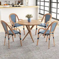 Gymax Outdoor French Bistro Chairs 4 PCS w/ Armrests Galvanized Metal