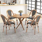 Gymax Outdoor French Bistro Chairs 4 PCS w/ Armrests Galvanized Metal
