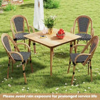 Gymax Outdoor French Bistro Chairs 4 PCS w/ Armrests Galvanized Metal