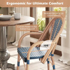 Gymax Outdoor French Bistro Chairs 4 PCS w/ Armrests Galvanized Metal
