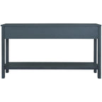 Farmhouse Entryway Table, Sofa Console Table W/4 Drawers, Bottom Shelf, Solid Wood Legs Narrow Sofa Tables For Entrance
