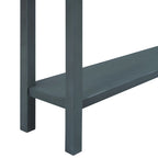 Farmhouse Entryway Table, Sofa Console Table W/4 Drawers, Bottom Shelf, Solid Wood Legs Narrow Sofa Tables For Entrance