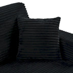 86.5 Corduroy Chaise Lounge Sofa Bed with USB Ports, Cup Holders and 8 Thick Cushions