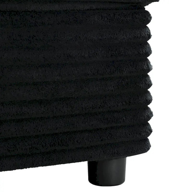 86.5 Corduroy Chaise Lounge Sofa Bed with USB Ports, Cup Holders and 8 Thick Cushions