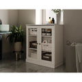 Palace Imports 100% Solid Wood 32 Bathroom Cabinet with Clear Glass Doors and Adjustable Shelves