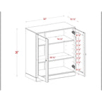 Palace Imports 100% Solid Wood 32 Bathroom Cabinet with Clear Glass Doors and Adjustable Shelves