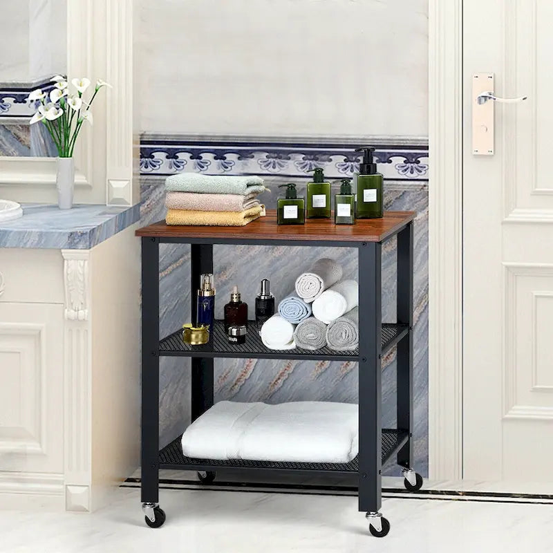 Gymax Industrial Serving Cart Kitchen Utility Cart