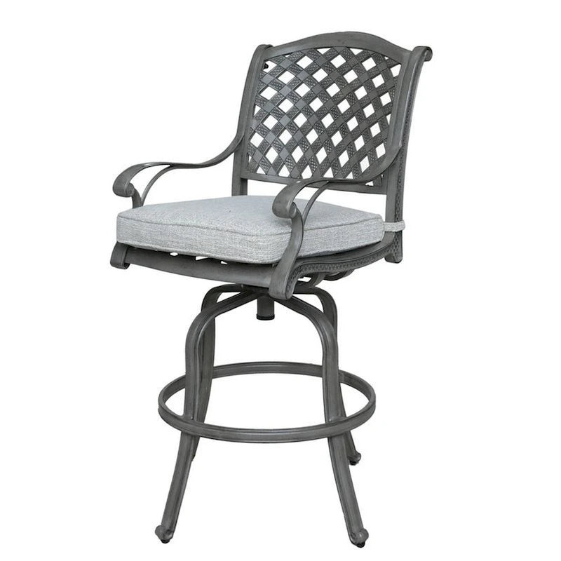 Mace Outdoor Patio Barstool Chair Set of 2, Aluminium, Golden Beige