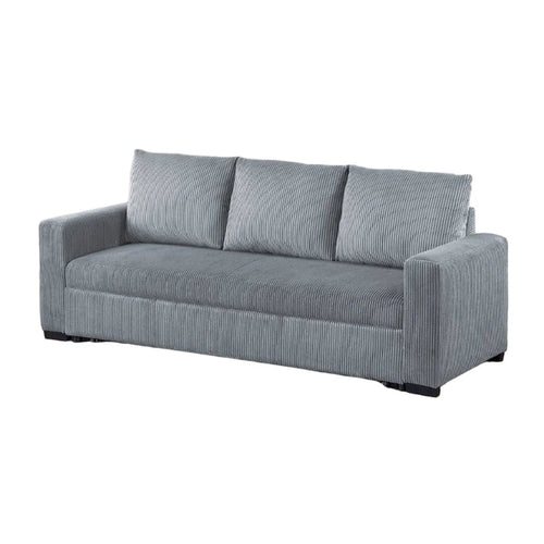 Divano letto Billy Convertible Pull Out, in velluto a coste grigio, 85 pollici