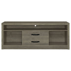 TV Entertainment Console with 2 Media Tower, 8 Compartments, Driftwood Gray