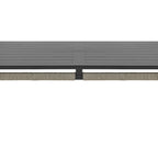 Hosa 66 Inch Outdoor Dining Table, Rectangular Slatted Top, Gray Rope Apron