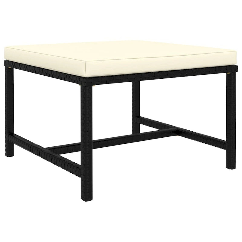 Avio 7pc Outdoor Modular Sofa Set, Square Shape, Poly Rattan, Black