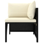 Avio 7pc Outdoor Modular Sofa Set, Square Shape, Poly Rattan, Black