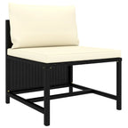 Avio 7pc Outdoor Modular Sofa Set, Square Shape, Poly Rattan, Black