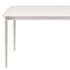 Rue 71 Inch Outdoor Patio Dining Table, Sintered Stone Top, White Frame