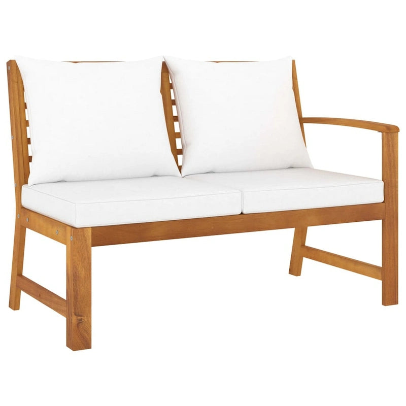 9pc Outdoor Patio Modular Sofa Set w Table, Solid Acacia Wood, White
