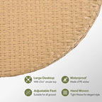 7 Pcs Outdoor Furniture Set, All-Weather Rattan Sectional Sofa Set with Thick Cushions and Pillows, Round Coffee Table