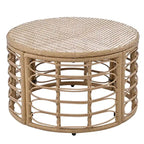 7 Pcs Outdoor Furniture Set, All-Weather Rattan Sectional Sofa Set with Thick Cushions and Pillows, Round Coffee Table