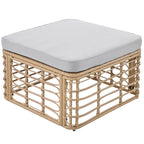 7 Pcs Outdoor Furniture Set, All-Weather Rattan Sectional Sofa Set with Thick Cushions and Pillows, Round Coffee Table