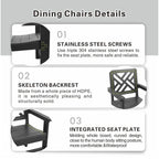 7 Piece Patio Outdoor Furniture Set, Garden Outdoor Dining Table Set with 6 Chairs, Dining Table with Umbrella Hole