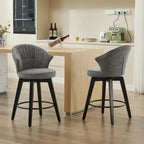 Swivel Bar Stools Set of 2, Upholstered Dining Room Chairs with Wide Backrest, Counter Height Chair with Metal Legs