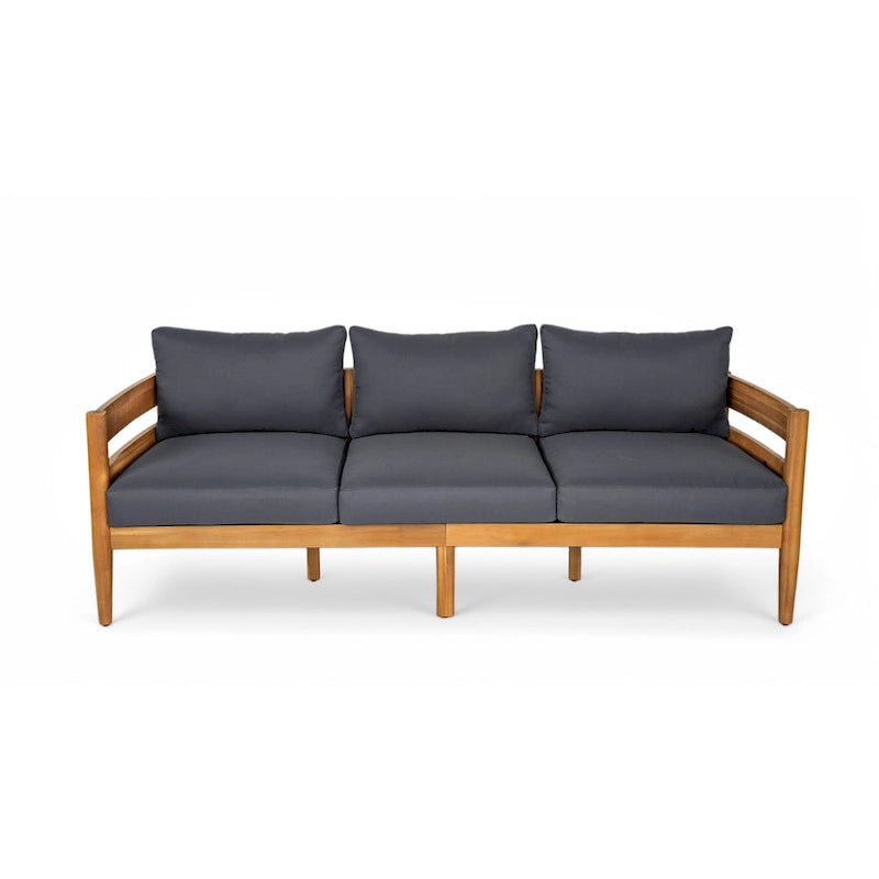 Christopher Knight Home- Avery Curved Acacia Wood Outdoor 5 Piece Chat Set