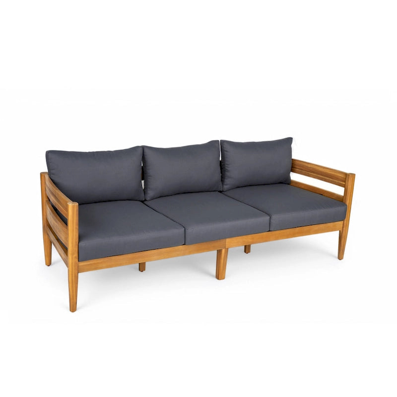 Christopher Knight Home- Avery Curved Acacia Wood Outdoor 5 Piece Chat Set